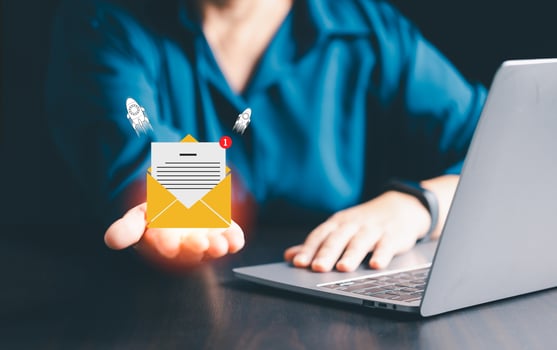 Cyberspace, businesses use electronic mail to reach clients, leveraging online networks and social media for effective marketing and communication through computers. electronic mail, cyberspace. photo