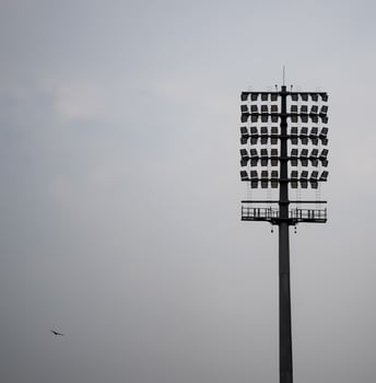 Cricket stadium flood lights poles at Delhi, India, Cricket Stadium Lights photo