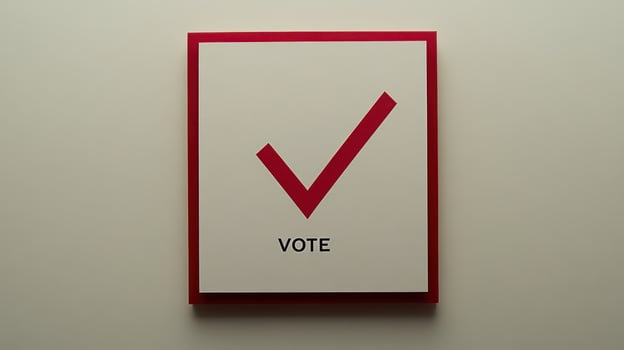 A red checkmark symbol highlights the importance of voting in a civic engagement campaign photo