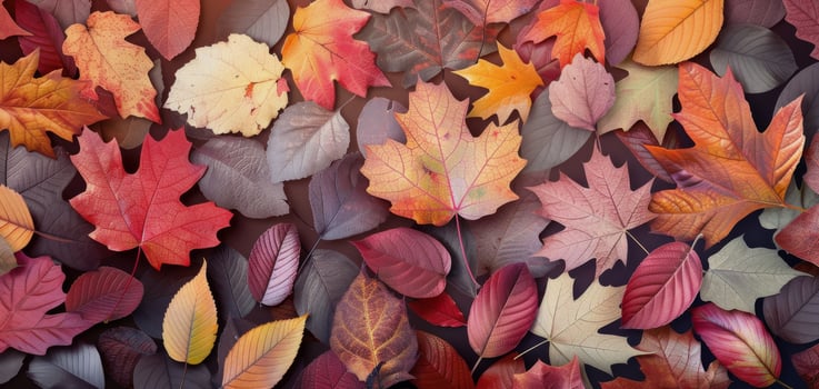 Colorful Autumn Leaves Spread Across the Ground in a Forest Setting photo