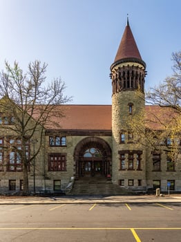 Facade of the historic Orton Hall built in 1893 and now an iconic symbol of Ohio State University in Columbus, OH photo