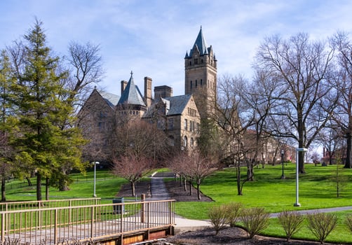 Pathway leading to historic University Hall at Ohio Wesleyan University in Delaware, OH photo
