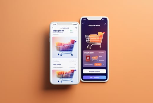 CloseUp of a Phone Displaying an Online Shopping Concept.Generated image photo