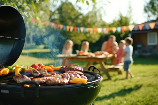 Family Barbecue in the Backyard photo
