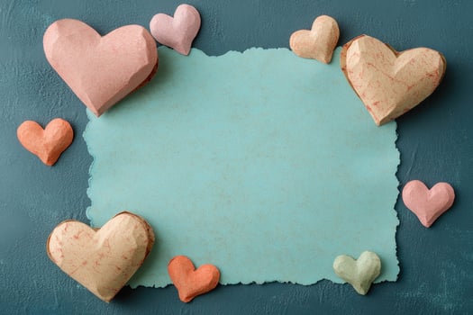 A handmade love letter with space for text. photo