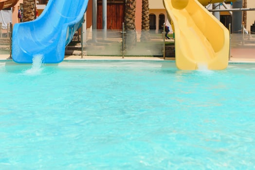 water slides at the water park photo