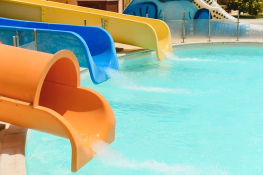 Water park in tropical resort photo