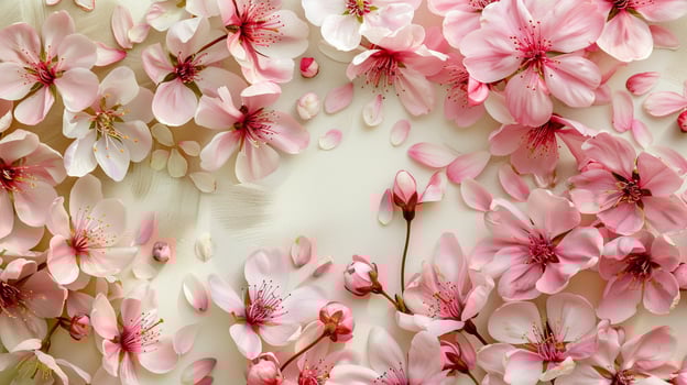 a close up of pink flowers on a white background photo