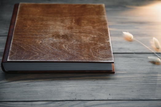 premium photo book, large size, natural wood cover, wedding photo book, family photo book, thick sheets, quality binding