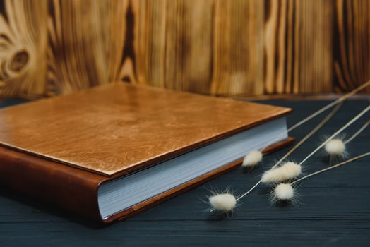 premium photo book, large size, natural wood cover, wedding photo book, family photo book, thick sheets, quality binding