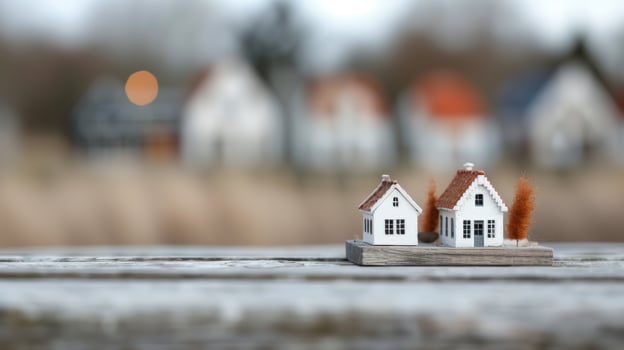 Miniature City Model With Detailed Buildings and Warm Lights photo