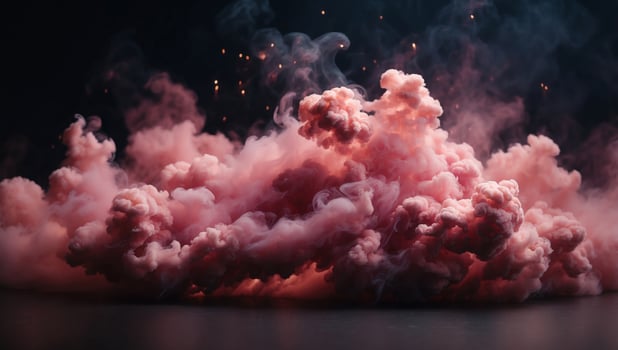 Abstract cloud of pink smoke on a dark background. photo
