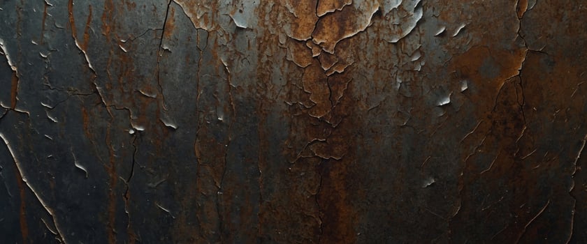 Background The texture of the old rusty metal plate with cracks. photo