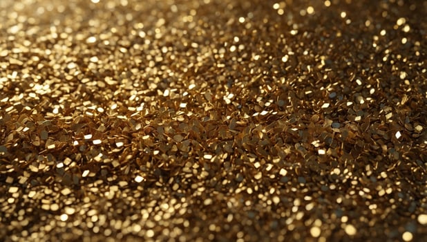 Background filled with shiny gold glitter decor for the new year. photo