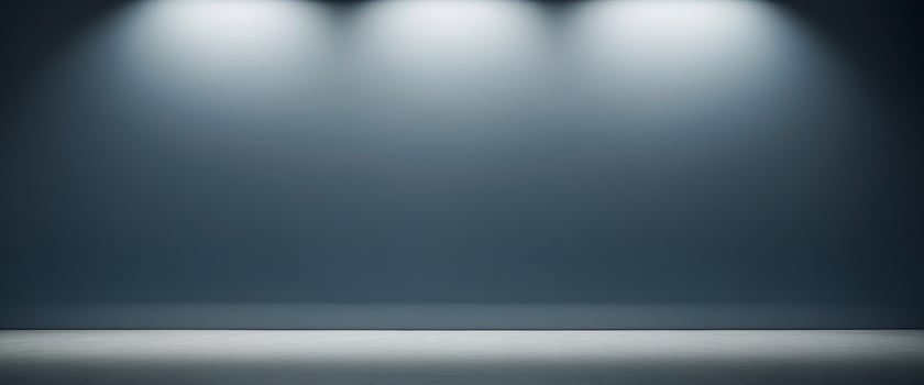 Beautiful gray-blue empty wall with lateral lighting and interesting chiaroscuro Minimalistic background for product presentation. photo