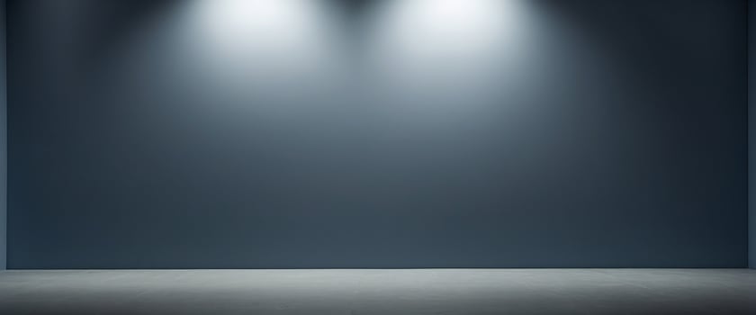 Beautiful gray-blue empty wall with lateral lighting and interesting chiaroscuro Minimalistic background for product presentation. photo