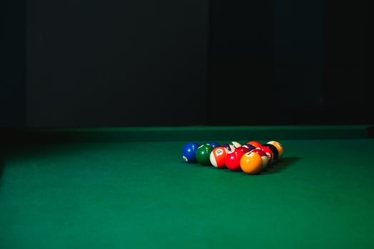 Snooker ball on snooker table photo