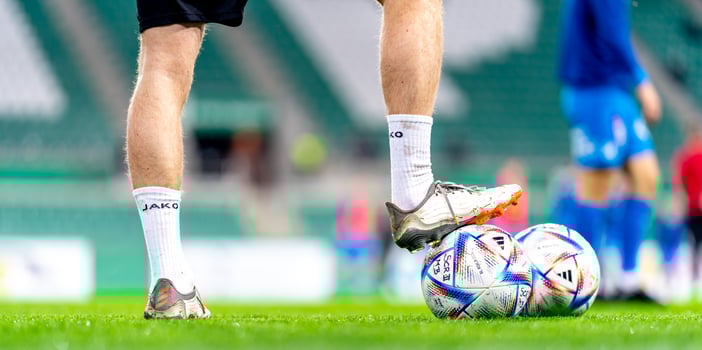 Rapid stadium Wien, Austria - February 24, 2023. soccer ball on the field, Austrian second league photo