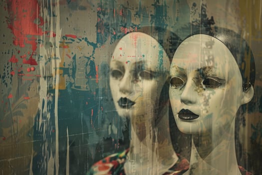 Mannequin Displayed Behind A Glass Window In An Urban Boutique Setting photo