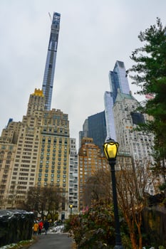 view of skyscrapers near Central Park in New York, Manhattan, USA photo