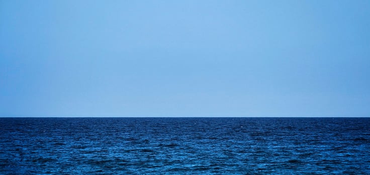 summer background of blue sea and blue sky of a beautiful day of august in italy in 2024 photo