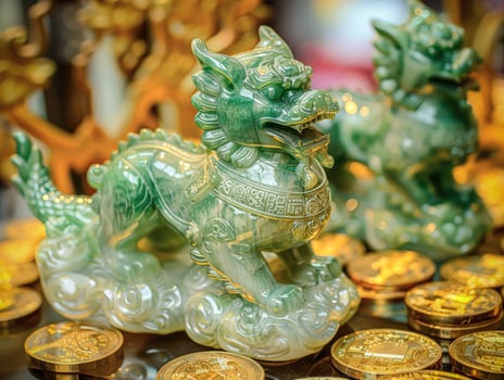 Jade Pixiu statue,pixiu symbol,pixiu Chinese,Pixiu is a symbol of good luck and money flowing in.Be prosperous and prosperous Prosper in business,wealth and wealth,people admire the business aspect. photo