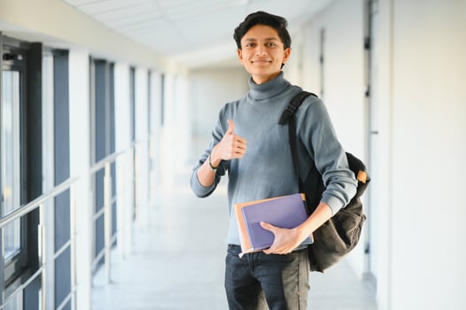 indian guy student at university. photo