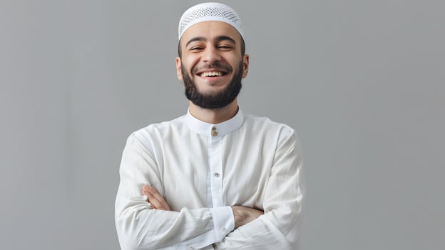 Bearded Muslim Man Posing with Crossed Arms and a Happy Smile photo