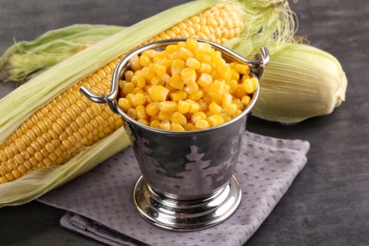 Canned sweet young corn grain photo