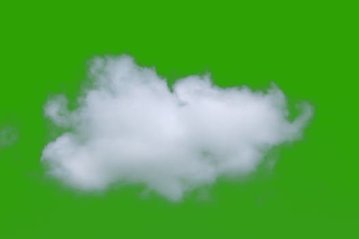 Fluffy White Cloud on a Vibrant Green Background Perfect for Graphic Design and Digital Art Projects photo