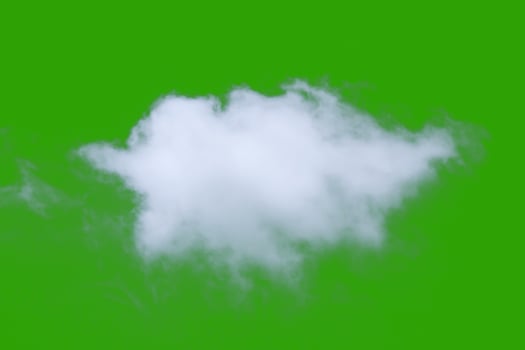 Fluffy White Cloud on a Bright Green Background for Creative Design and Digital Art Projects photo