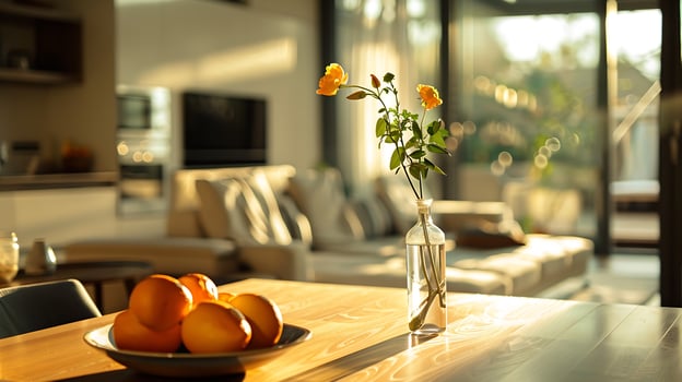 Interior of an open plan modern apartment photo