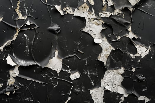 Weathered Peeling Black and White Paint on Aged Wall Surface Texture photo