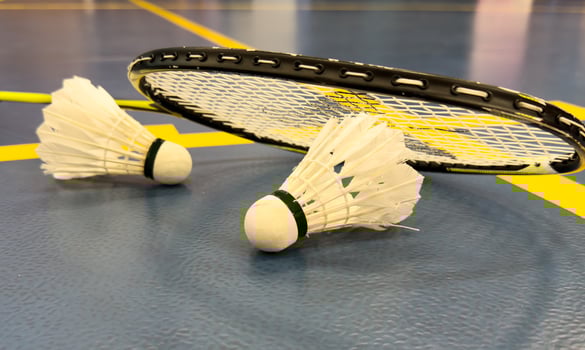 Badminton Racket on white background photo