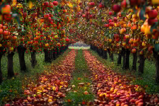 A bountiful orchard in full autumn glory. photo