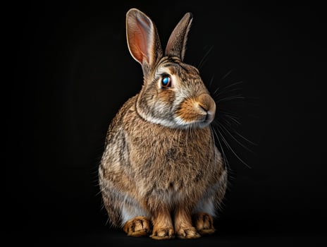 rabbit isolated on black background photo
