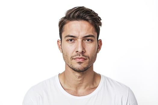 Portrait of a serious young man photo