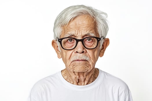 Portrait of an elderly man with a serious expression photo