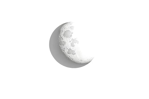 Crescent Moon Isolated on White Background photo