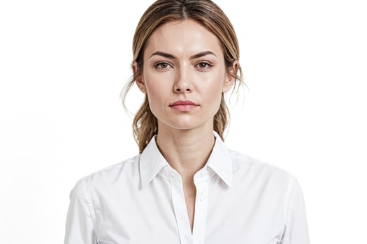 Portrait of a woman in a white shirt photo