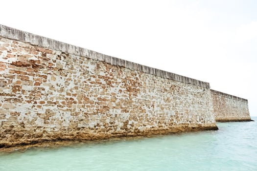 Ancient Stone Wall by the Sea photo