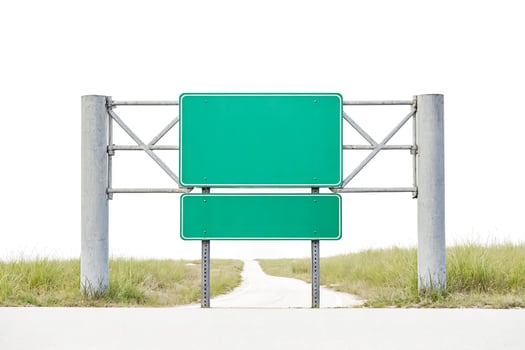 Blank Green Road Sign with White Border photo