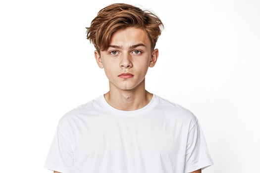 Young Man in White T-Shirt photo
