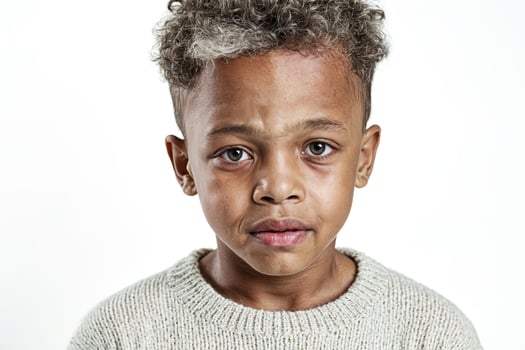 Portrait of a young boy with curly hair photo
