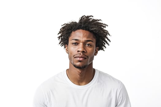 Close-up Portrait of a Young Man with Afro Hair photo