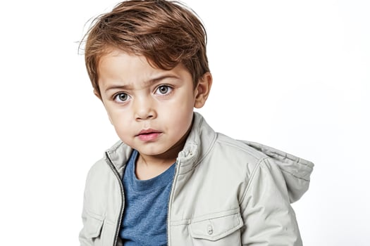 Portrait of a Young Boy with a Thoughtful Expression photo