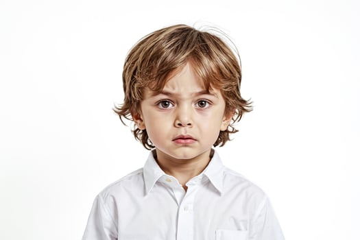 Portrait of a Young Boy with a Serious Expression photo