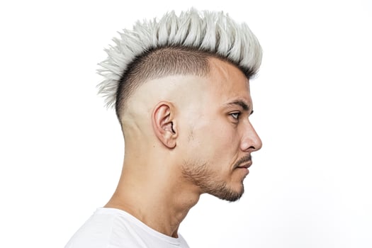 Man with White Spiky Hair photo