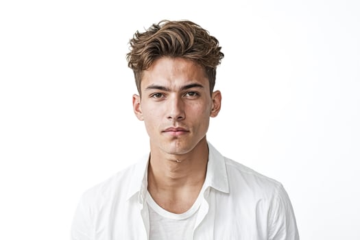 Portrait of a young man with a serious expression photo