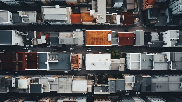 Minimalist city skyline drone view aerial photo